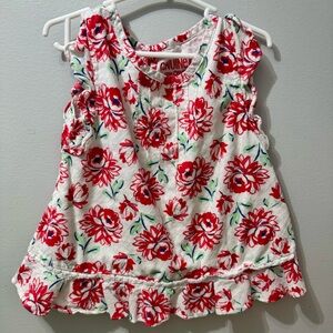 OshKosh B'gosh Red Floral Sleeveless Top, Size 4T